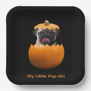 Plato De Papel Diviértete con una foto personalizada de Halloween