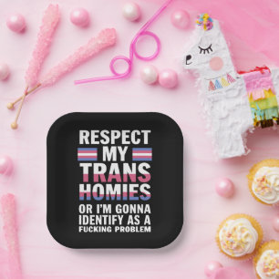 Plato De Papel Diviértete Respeta A Mis Compañeros Transexuales M
