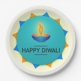 Plato de papel Diya Diwali