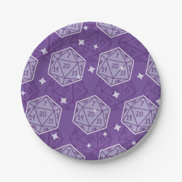 Plato De Papel DnD Fiesta Dungeons & Dragons D20 Dice