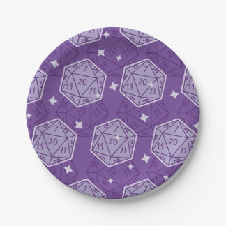 Plato De Papel DnD Fiesta Dungeons & Dragons D20 Dice