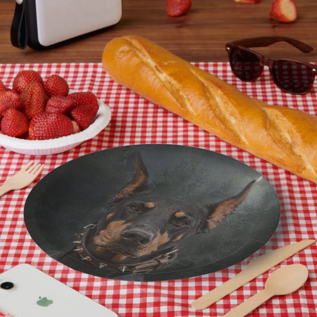 Plato De Papel Doberman Pinscher (Picnic)
