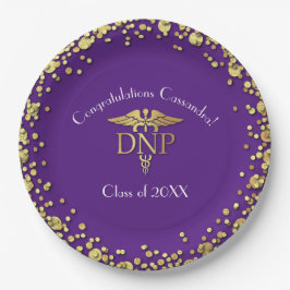 Plato De Papel Doctor of Nursing Practice Graduation Purple Gold