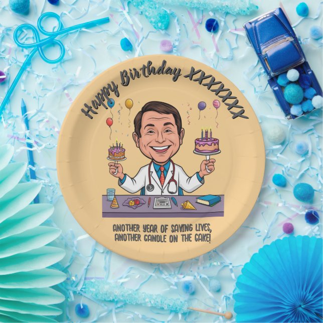 PLATO DE PAPEL  DOCTORS BIRTHDAY PARTY CALM ANTISTRESS (Fiesta)