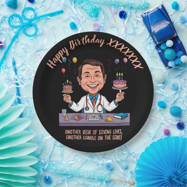 PLATO DE PAPEL  DOCTORS BIRTHDAY PARTY CALM ANTISTRESS (Fiesta)