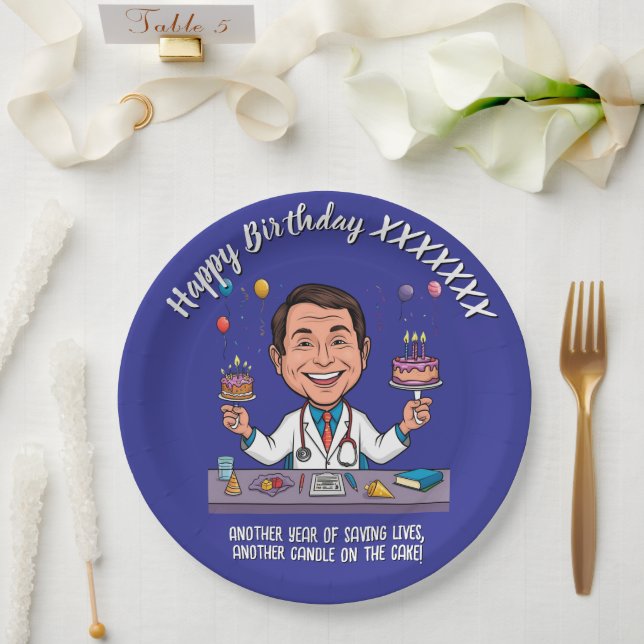 PLATO DE PAPEL  DOCTORS BIRTHDAY PARTY CALM ANTISTRESS (Boda)