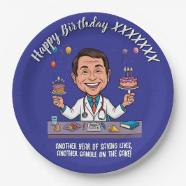PLATO DE PAPEL DOCTORS BIRTHDAY PARTY CALM ANTISTRESS