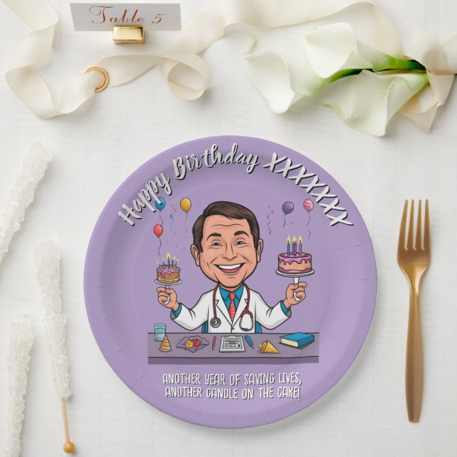 PLATO DE PAPEL  DOCTORS BIRTHDAY PARTY CALM ANTISTRESS (Boda)