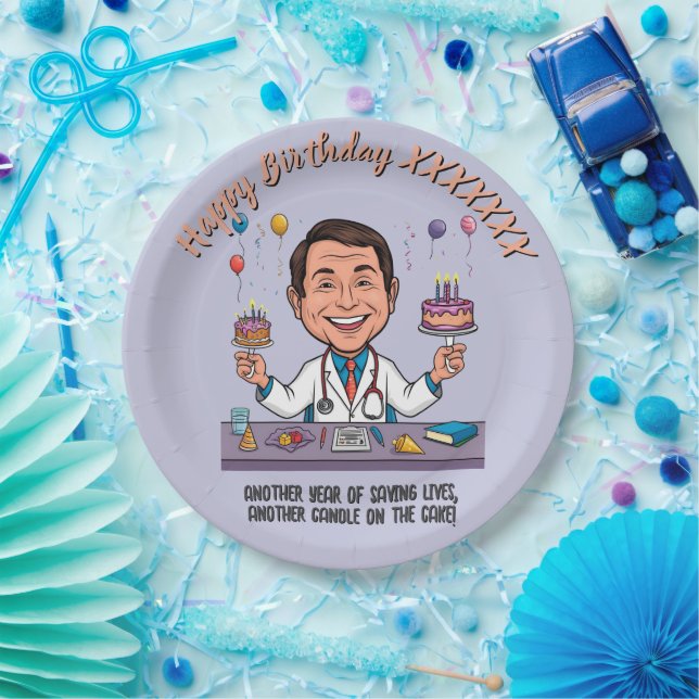 PLATO DE PAPEL  DOCTORS BIRTHDAY PARTY CALM ANTISTRESS (Fiesta)