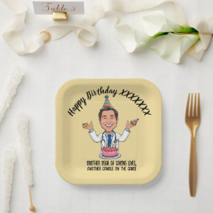Plato De Papel  DOCTORS BIRTHDAY PARTY CALM yellow ANTISTRESS