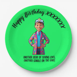 Plato De Papel DOCTORS BIRTHDAY PARTY green anti-stress
