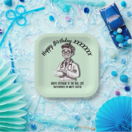 Plato De Papel DOCTORS BIRTHDAY PARTY green pastel