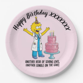 Plato De Papel DOCTORS BIRTHDAY pink pediatric anti-stress