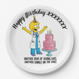 Plato De Papel DOCTORS BIRTHDAY white pediatric anti-stress