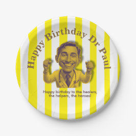 Plato De Papel DOCTORS BIRTHDAY yellow & white