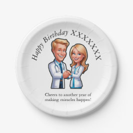 Plato De Papel DOCTORS white couple