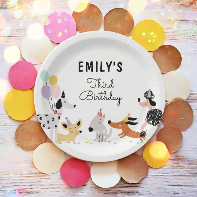 Plato De Papel Dog Birthday Puppy Pawty Animales Mascota Vet Mode (Subido por el creador)
