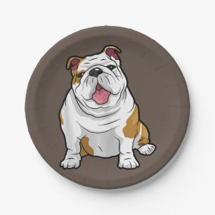 Plato De Papel Dog Lover   Gracioso regalo de cachorro de Bulldog