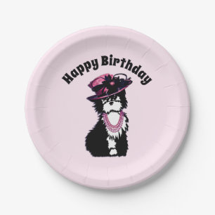 Plato De Papel Doggie/Diseñador de moda rosa