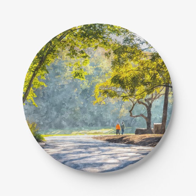 Plato De Papel Dogwood Stroll Painterly (Anverso)