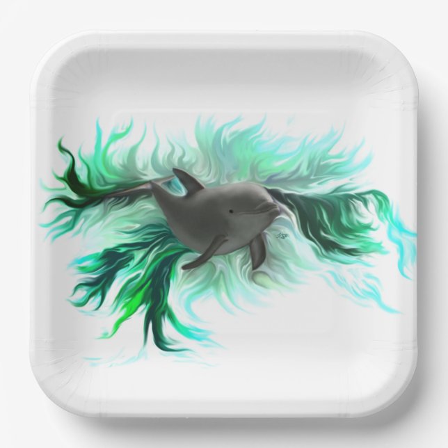 Plato De Papel Dolphin Baby (Anverso)