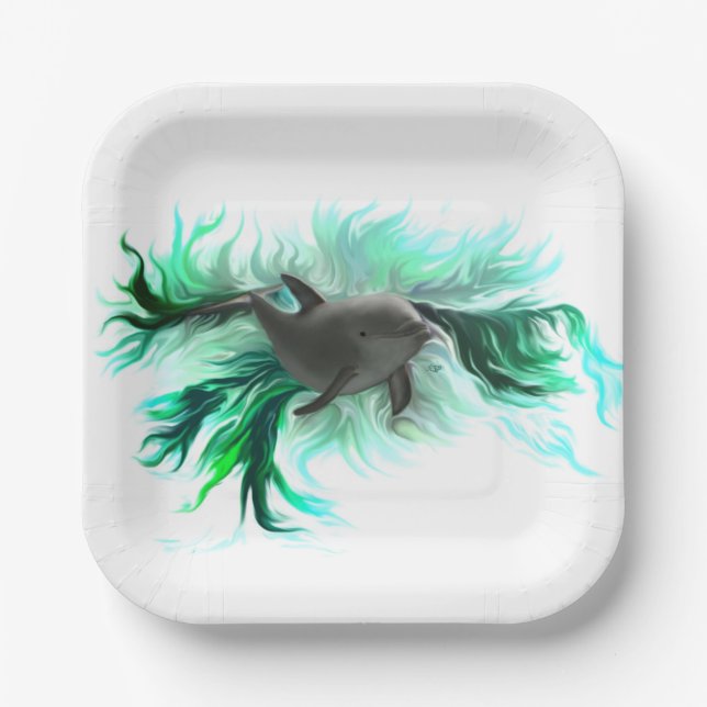 Plato De Papel Dolphin Baby (Anverso)