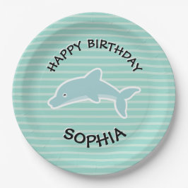 Plato De Papel Dolphin Birthday Party Animals