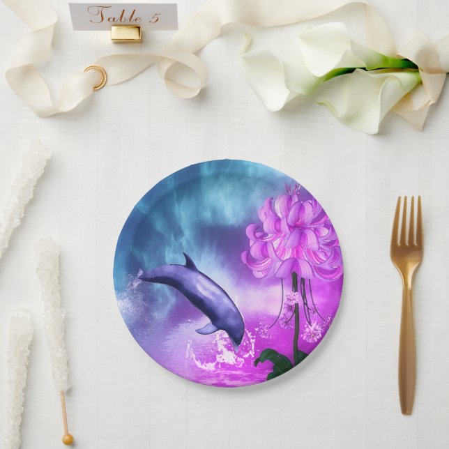 Plato De Papel Dolphin de Fantasy (Boda)