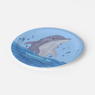 Plato De Papel Dolphin Splash