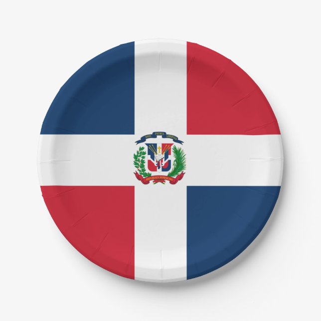 Plato De Papel Dominican Republic flag Paper Plate (Anverso)