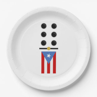 Plato De Papel Dominó de Puerto Rico