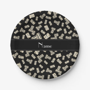 Plato De Papel Dominós negros conocidos personalizados
