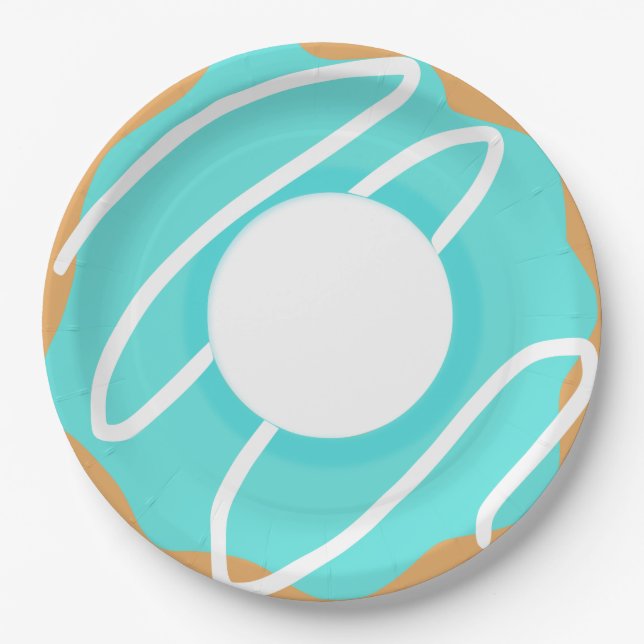 Plato De Papel Dona Azul (Anverso)
