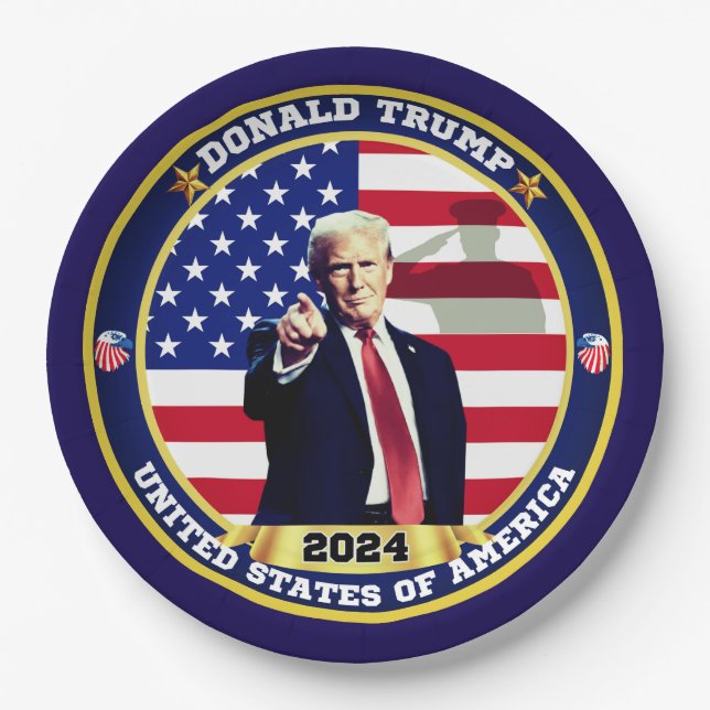 Plato De Papel Donald Trump Estados Unidos de América (Anverso)
