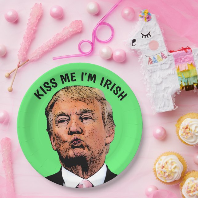 PLATO DE PAPEL DONALD TRUMP ST PATRICK'S DAY FIESTA PLATES (Fiesta)