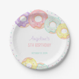 Plato De Papel Donas Coloridas con Sprinkles Cumpleaños Infantil