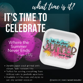 Plato De Papel Donde el verano nunca termina la placa de papel