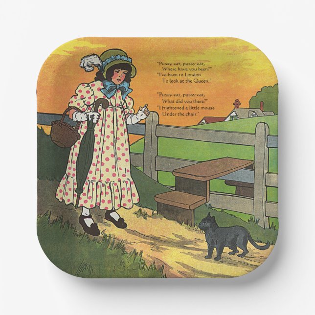 Plato De Papel ¿Dónde has estado? Madre Rhyme de oca (Anverso)