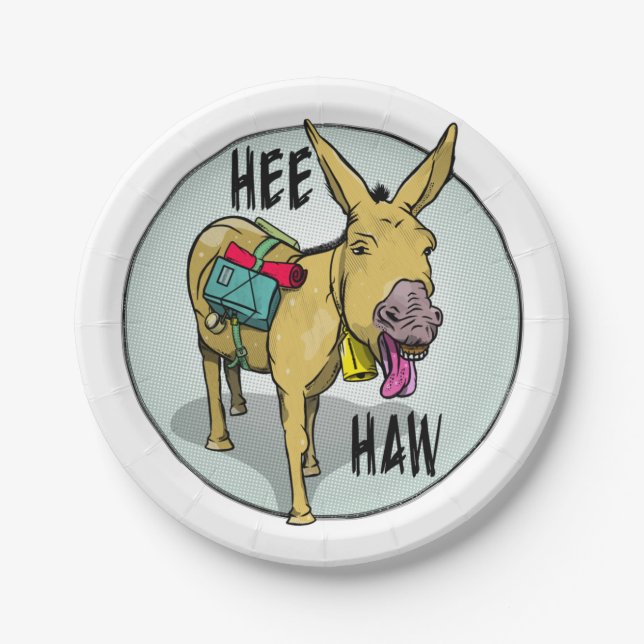 Plato De Papel Donkey HEE HAW (Anverso)