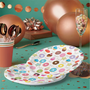 Plato De Papel Donut and Cupcakes