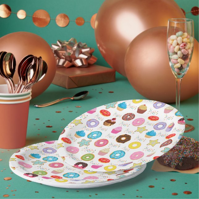 Plato De Papel Donut and Cupcakes (Multi)