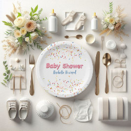 Plato De Papel Donut Baby Shower Sprinkles