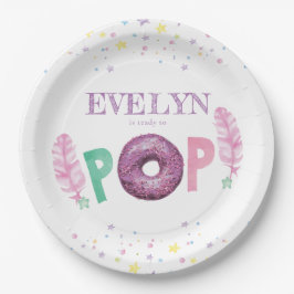 Plato De Papel Donut Baby Sprinkle Baby Girl