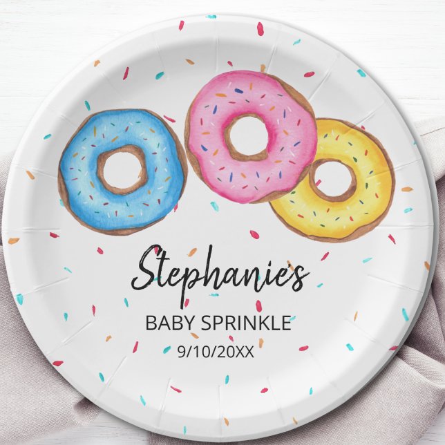 Plato De Papel Donut Baby Sprinkle Baby Shower (Subido por el creador)