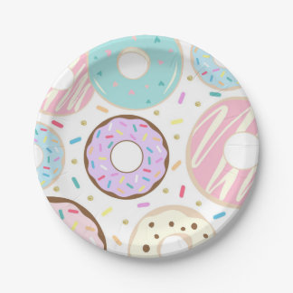Plato De Papel Donut Birthday Plates Donut Placas Fiestas