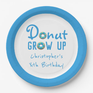 Plato De Papel Donut Crecer Cumpleaños