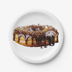 Plato De Papel Donut decadente de SlipperyJoe's cubierto de grues