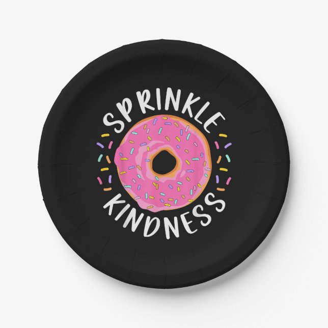 Plato De Papel Donut Sprinkle Kindness Chicas graciosas (Anverso)