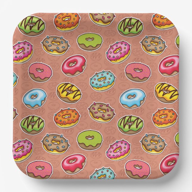 Plato De Papel Dónuts (Anverso)