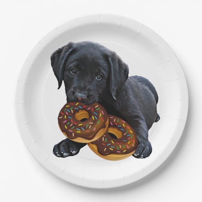 Plato De Papel Donuts - Black Lab - Black Lab (Anverso)